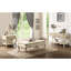 Table basse rectangulaire antique blanche avec 2 tiroirs, pieds, arrêt, rangement pour outils de barbecue