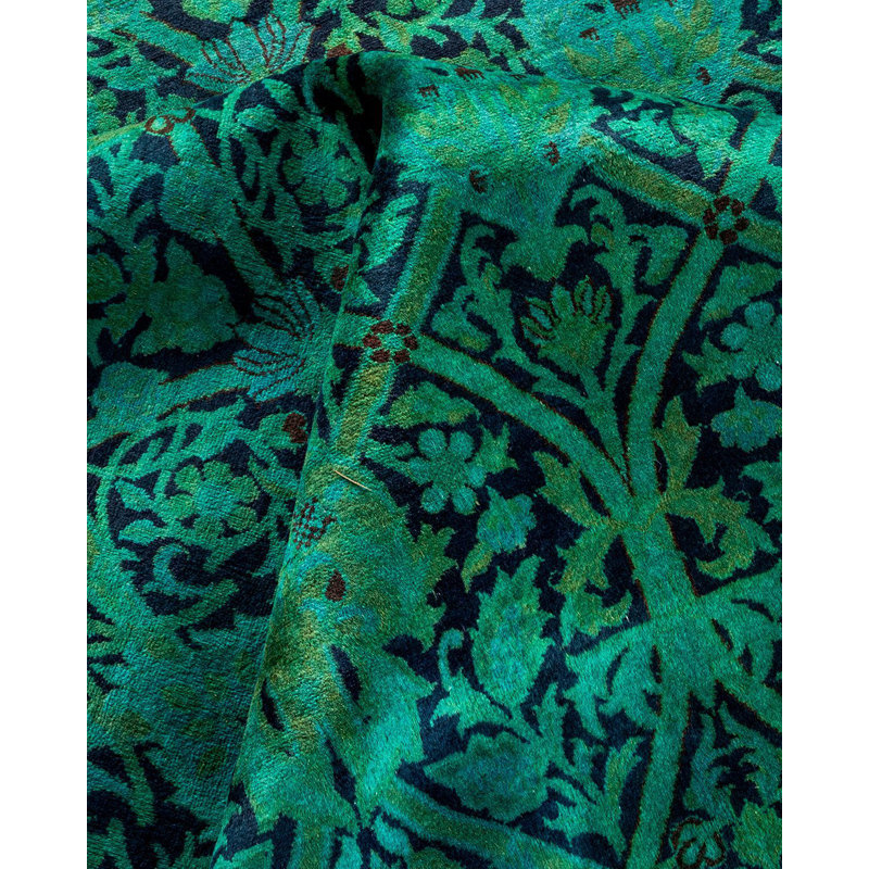 Tapis unique noué à la main Osbaldo - vert