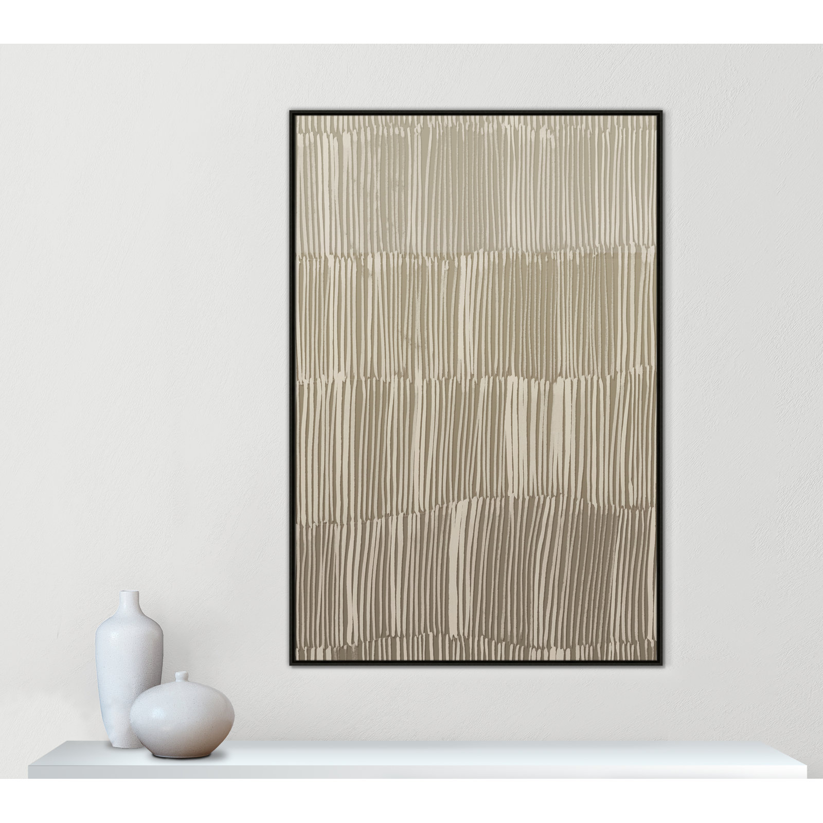 Linear Calm II Print by , 61.5" H x 41.5" W, Espresso Floater
