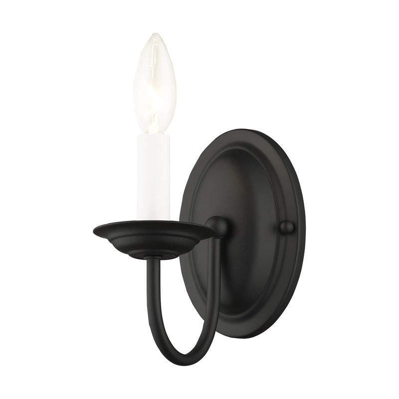 1 Light Black Wall Sconce