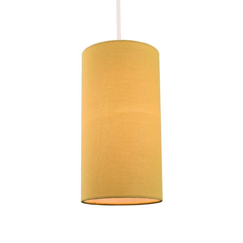 25cm H Linen Rectangle Lamp Shade ( Screw On ), Mustard Ochre