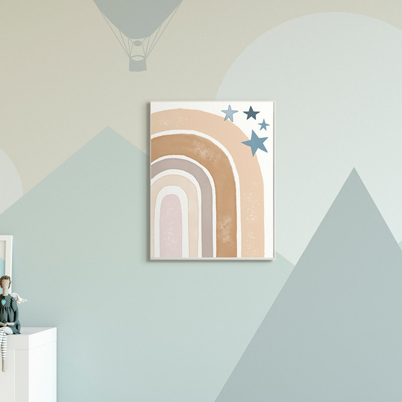 Désert arc-en-ciel arches brunes avec étoiles bleues, Bois, H 19 po x l 13 po x P 0,5 po