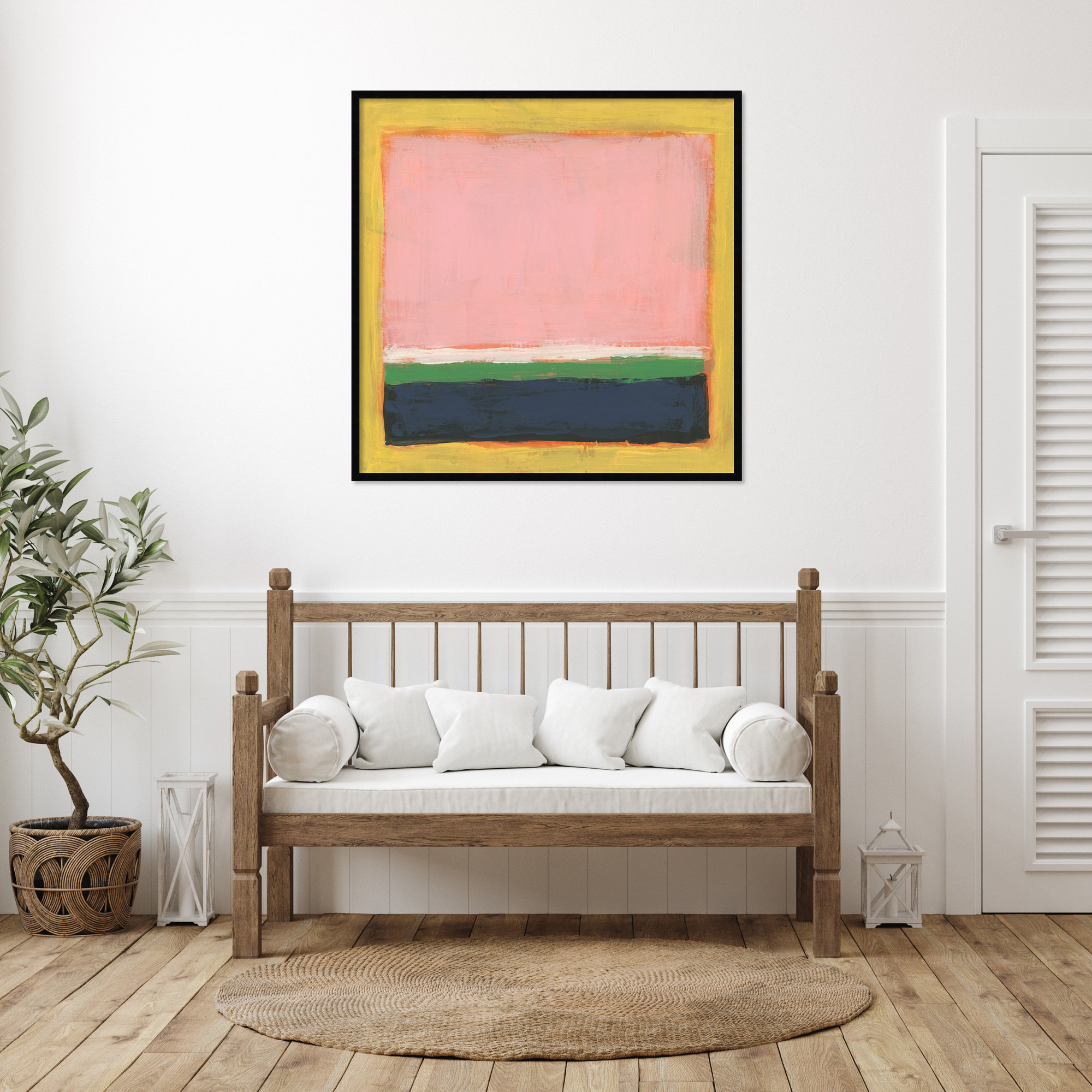 Primary Portal II by June Erica Vess Wood Framed Wall Art Print, Black, 41" H x 41" W