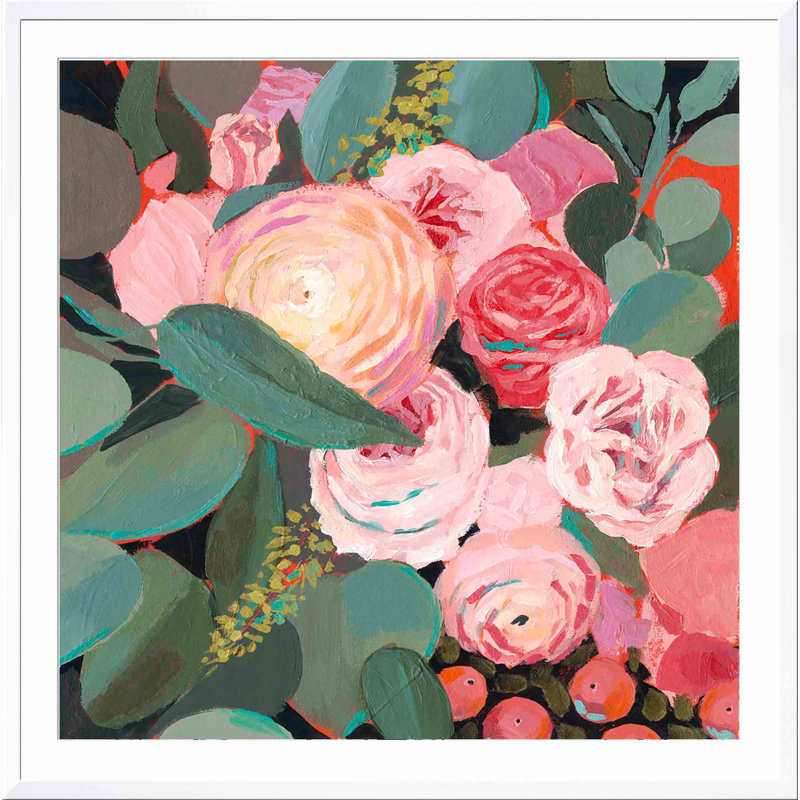 «Eucalyptus Bouquet II» par Victoria Borges - peinture encadrée, Blanc, H 12 po x l 12 po