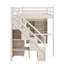 Structure de lit mezzanine avec bureau d'étude intégré et lumières DEL, lit mezzanine en bois peu encombrant avec garde-robe, tablettes de rangement-853241270