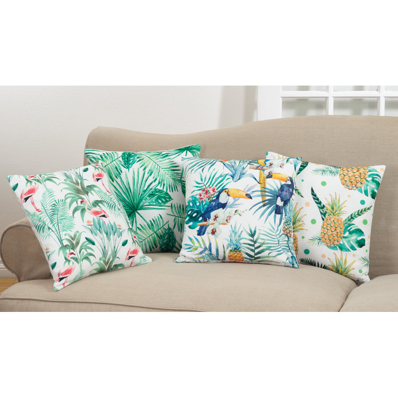 18'' Square Pineapple Print Polyester Throw Pillow