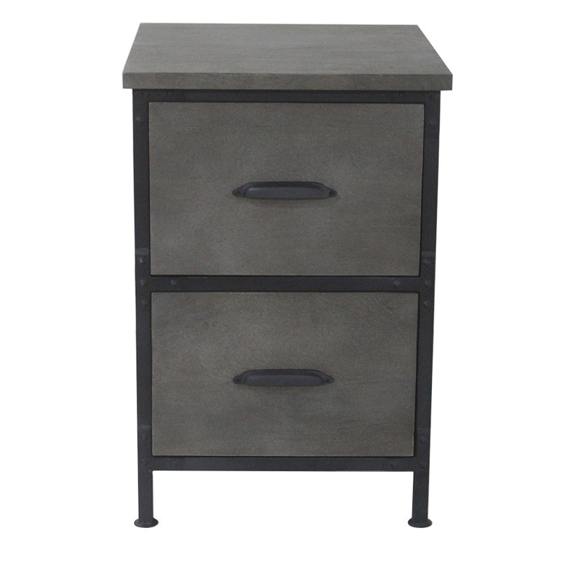 Lafayette Rustic 2 Drawer Filing Cabinet In Rowan Grey Finish