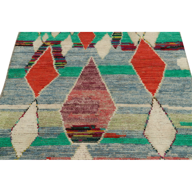 Moroccan Hand Knotted Silk Area Rug, Rectangle 5' x 8'