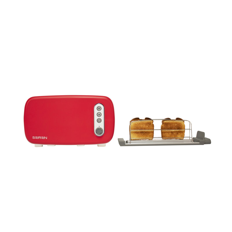 Seren Red Stainless Steel 6-Slice Long Slot Toaster