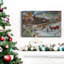 Toile tendue avec châssis de train de Noël de qualité supérieure - prête à être accrochée-2143983061