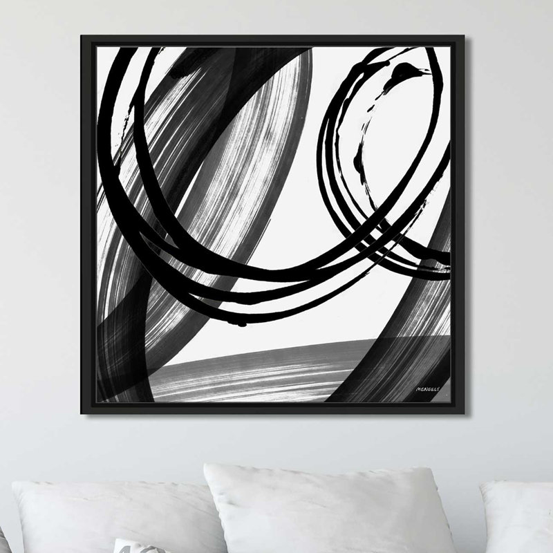 «Black and White Pop I», impression, H 21,5 po x l 21,5 po x P 2 po, Cadre flottant noir