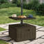Base de parasol de patio en PEHD Rich Brown avec table intégrée, capacité de 176 lb, sur roulettes
