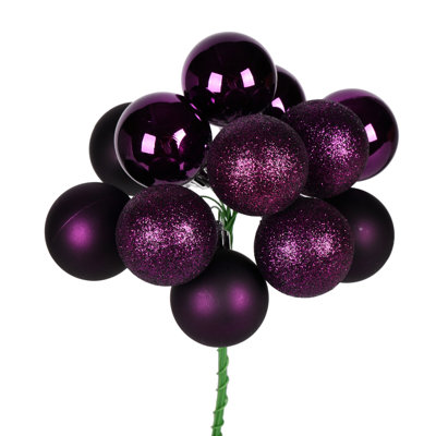 12" Ball Ornament Christmas Pick