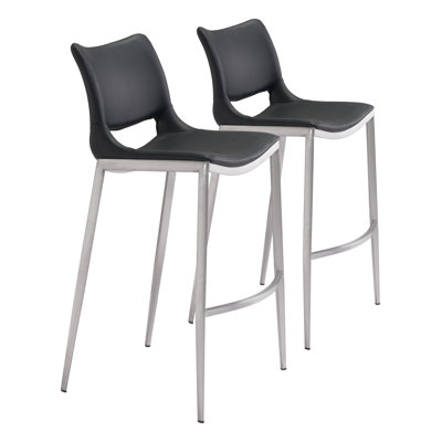 Upholstered Counter Stool with Steel Frame