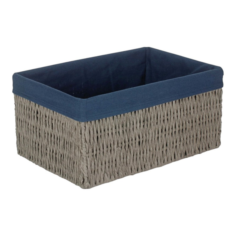 Bay Isle Home Wicker Decorative Basket, Blue, 22cm H x 35cm W x 17cm D