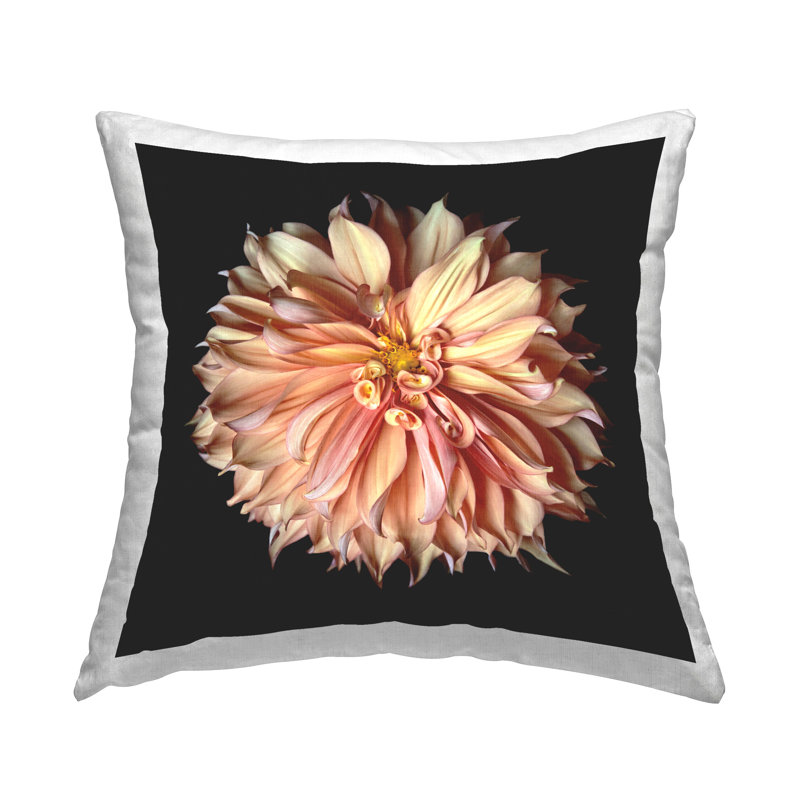 Coussin décoratif imprimé rose audacieux Dahlia par Debra Van Swearingen