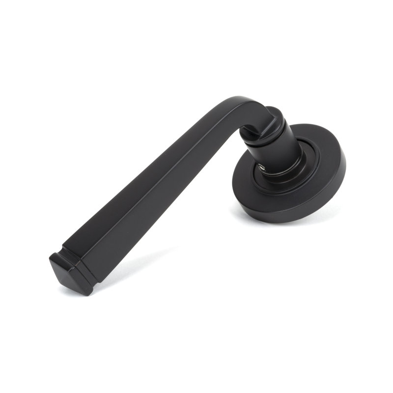 Avon Round Lever on Rose Set (Plain), Aged Bronze