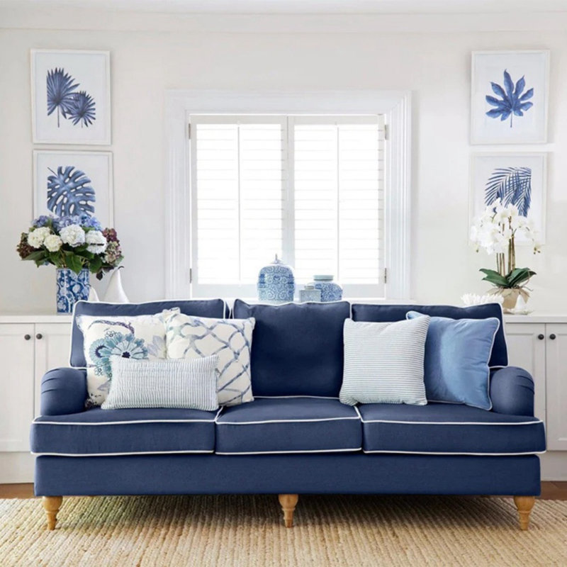 Canapé moderne en tissu décontracté, Marine