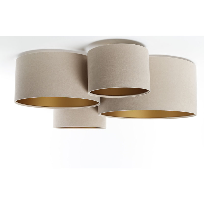 Antoniyo 4 - Light Geometric Chandelier, Beige/Gold