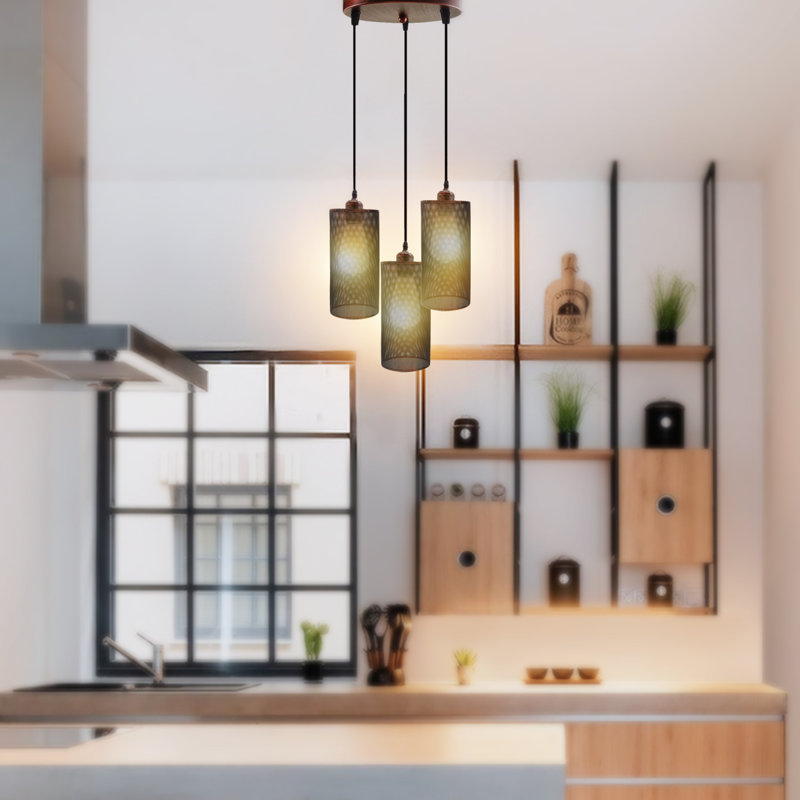 Tonnele 3 - Light Cluster Pendant, Rustic Red