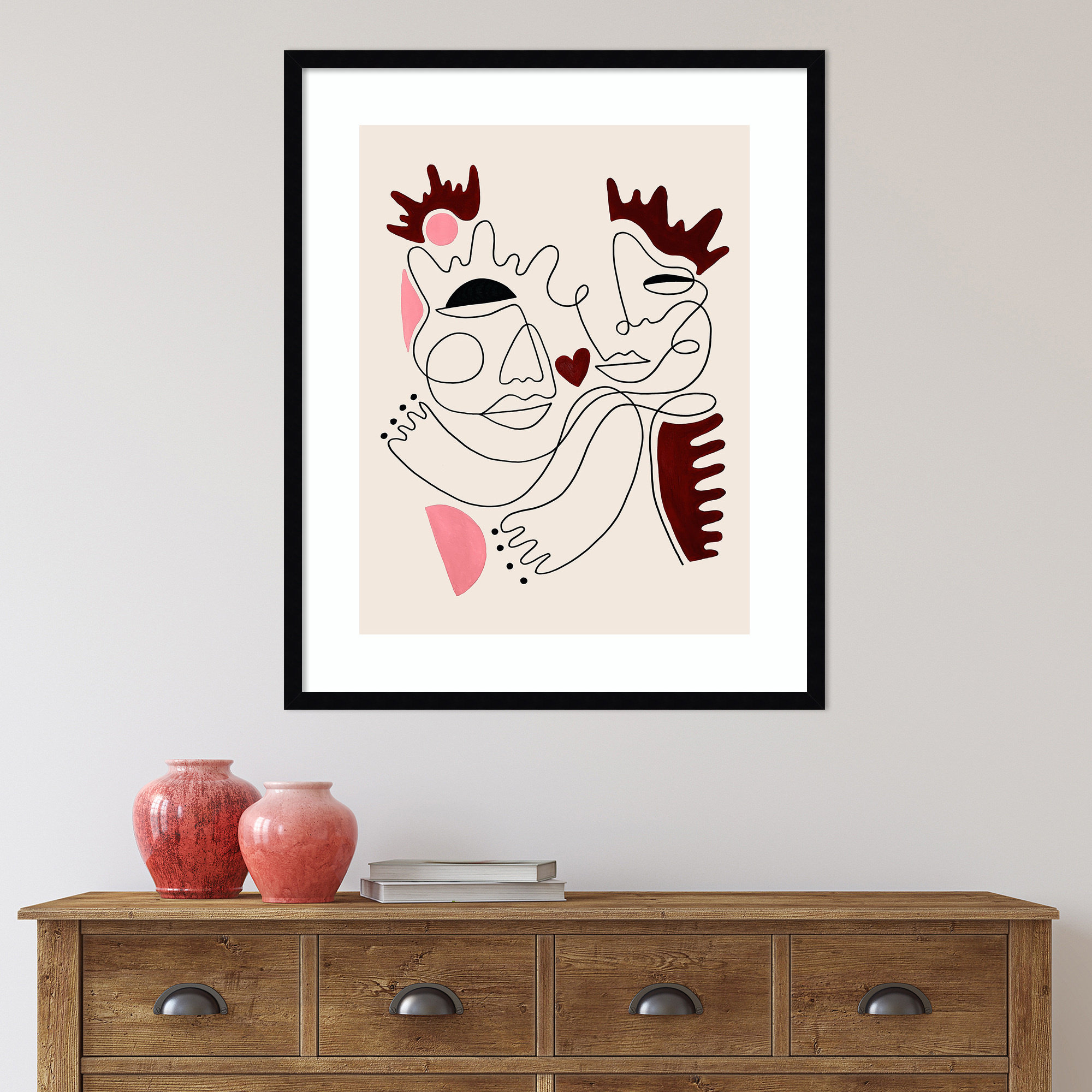 Love Yours by Shatha Al Dafai, 41.38" H x 33.38" W x 0.875" D, Noir Black Framed