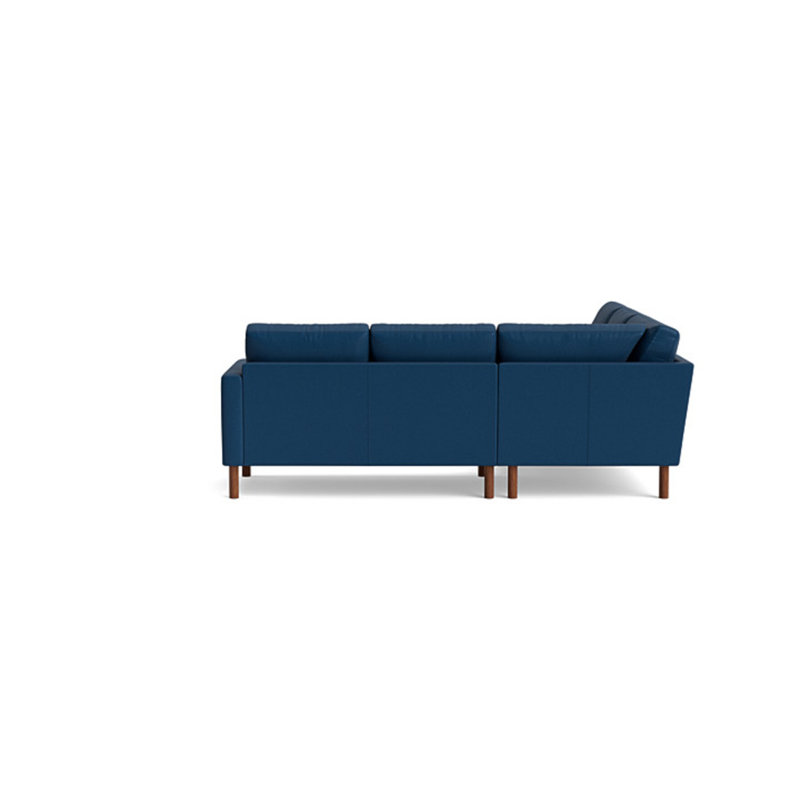 Laguna Leather Sectional, Left Hand Facing, Leather - Deep Blue