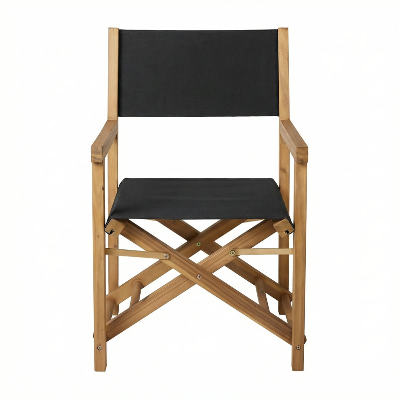 Chaise de réalisateur Sunbrella, Tissu noir Sunbrella