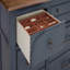 Commode 9 tiroirs Americana, aucun assemblage requis, finition bleu velours côtelé