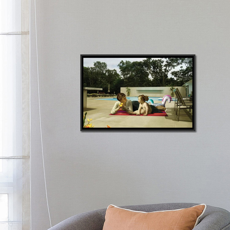 « pool », photographie sur toile, H 18 po x l 26 po x P 1,5 po, Toile avec cadre noir, Pas de tapis