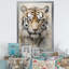 Minimalisme beige tigre II - impressions sur toile d'animaux tigrés-97170632-97170635