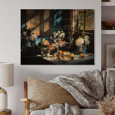Nature morte sérénité florale IV sur bois