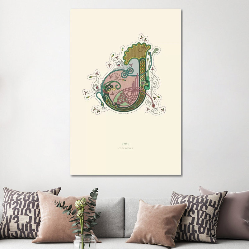 J Celtic Initial by Thoth Adan - Wrapped Canvas Print, 152.5 cm H x 101.5 cm W
