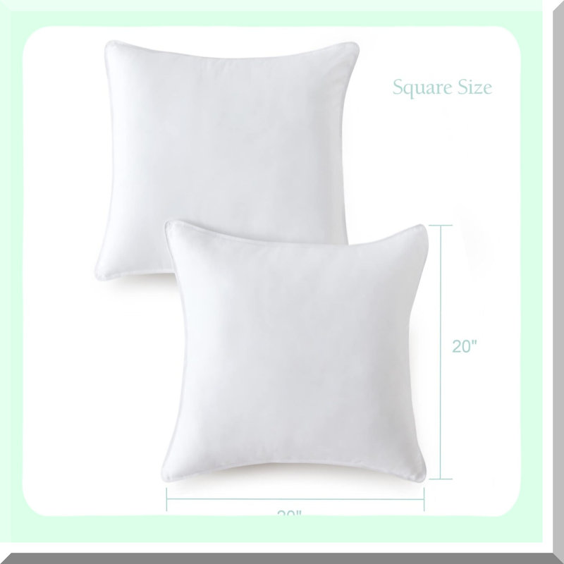 Fluffy Comfort Set - Throw Pillow Inserts for Couch & Sofa, Soft Square Form Down Alternative Cushion Decorative Inserts - Pack of 2