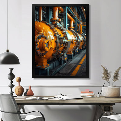 Décoration murale orange et orange Powerhouse Pulse Power Plant III - Centrales électriques