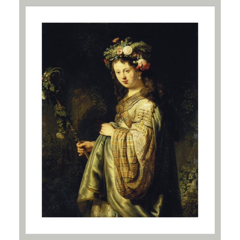 «Saskatia as Flora» par Rembrandt van Rijn - Estampe numérique encadrée, 39.91" H x 33.5" W