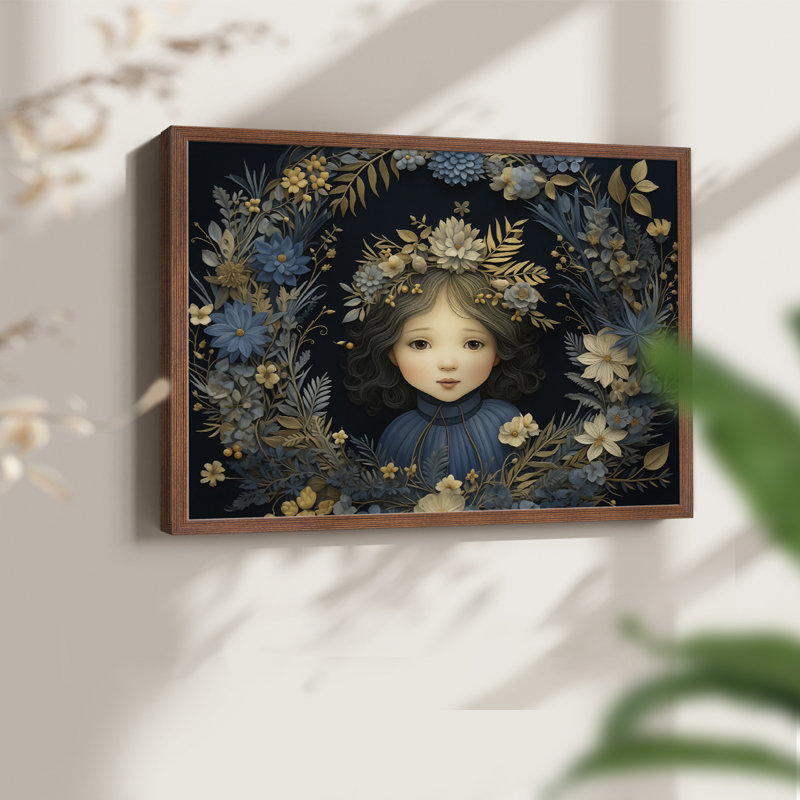 Art de Noël - CCXXIX - Reproduction encadrée - Restickable, H 8 po x l 10 po, Noyer