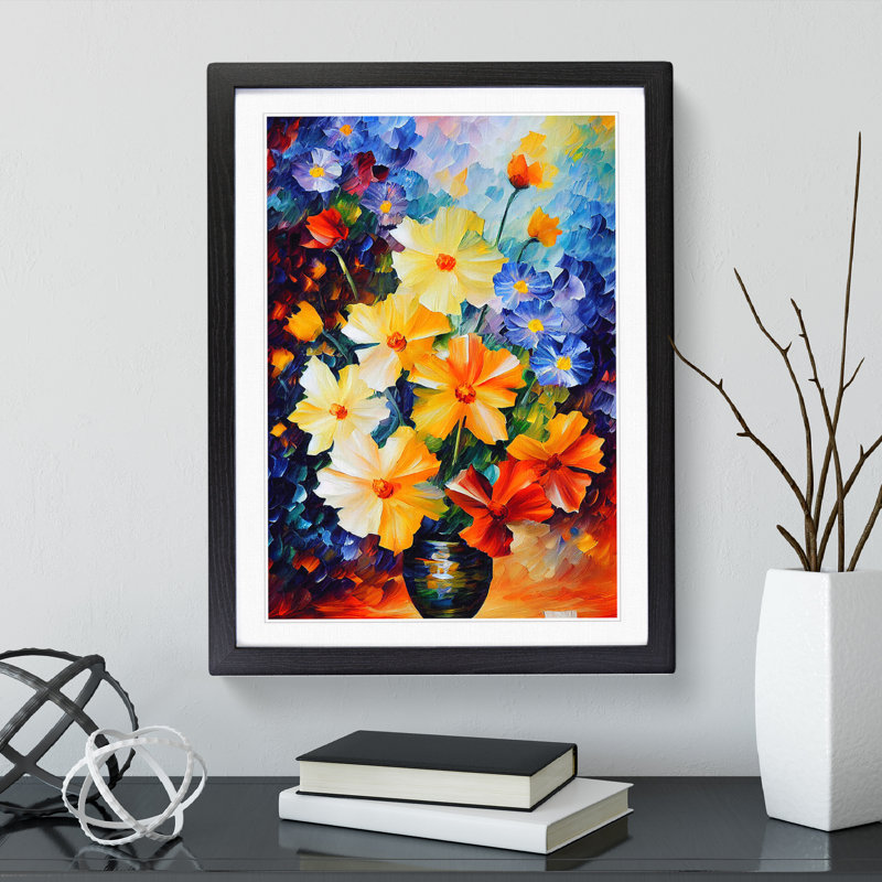 Flowers in a Vase No.1 - Framed Print, Black, 64cm H x 46cm W