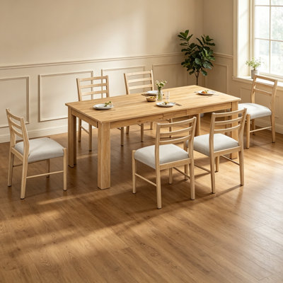 Ensemble de table de salle à manger en bois 7 pièces Farmhouse