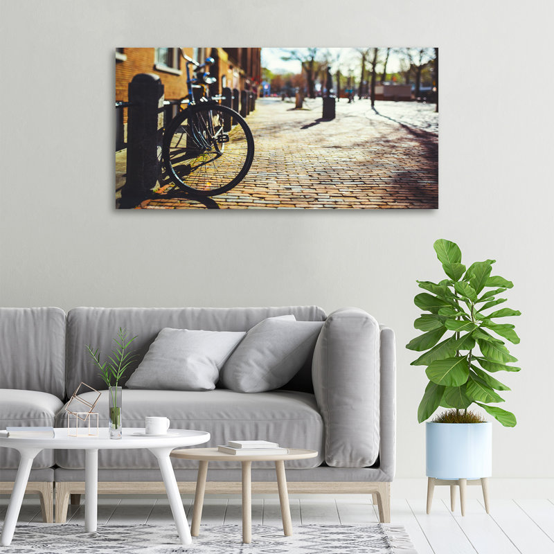 Bike In Amsterdam - No Frame Print on Canvas
