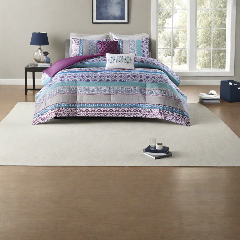 Ensembles de literie en microfibre mauve, style bohémien pour le confort de la maison