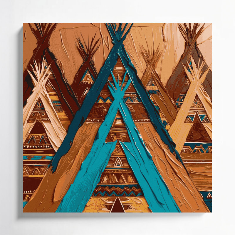 Art mural sur toile 233, Southwestern, H 16 po x l 16 po