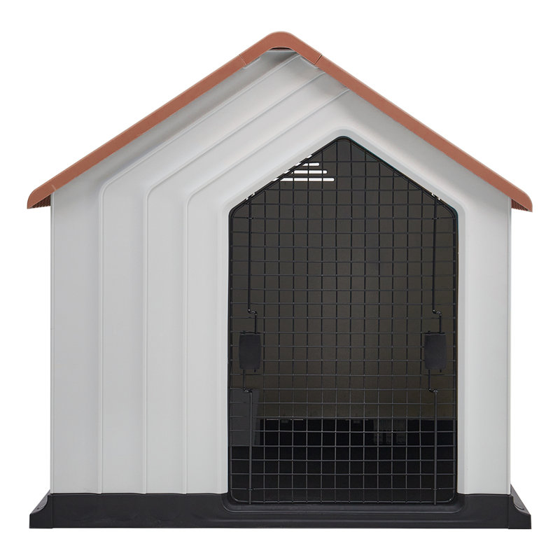Wadley Pet Crate with 1 Door, 60cm H x 62cm W x 61cm D, Orange/White