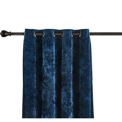 Lux Velvet Crushed Curtains with Grommet Top Curtain Panels Set