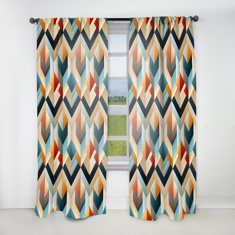 Motif à chevrons Urban Geometric - Rideau à chevrons - Rideau à chevrons obscurcissant - 1 panneau, L 52 po x L 84 po