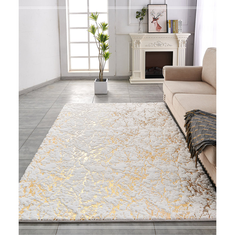 Tapis en fausse fourrure Chinchilla, Rectangle 5 pi x 7 pi