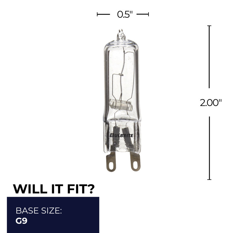 Ampoule à 2900ke et g9 à deux broches à l’ampoule pour une luminosité halogène 60 watts