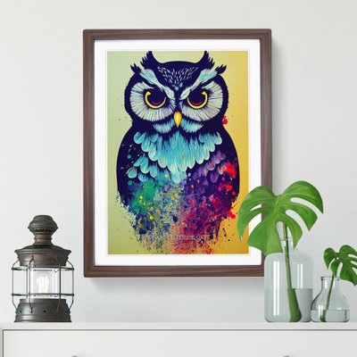 Owl Splash No.2 Abstract - Framed Print