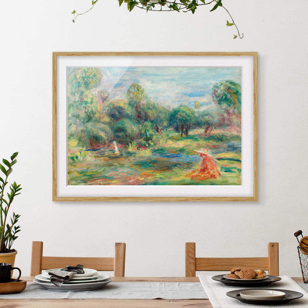 Gerahmtes Poster Landschaft bei Cagnes von Auguste Renoir