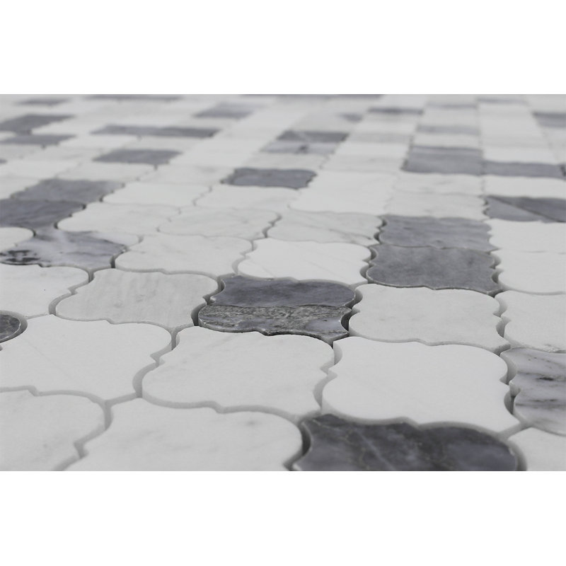Arabesque 12" x 12" Marble Mosaic Wall Tile