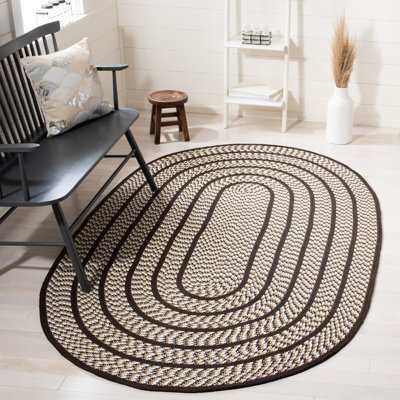 Georgina Handmade Braided Ivory/Brown Rug